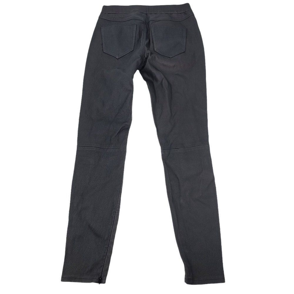 Madewell Leather Pants High Rise Skinny Sexy Black Straight Leg Leather Pants - Picture 5 of 6